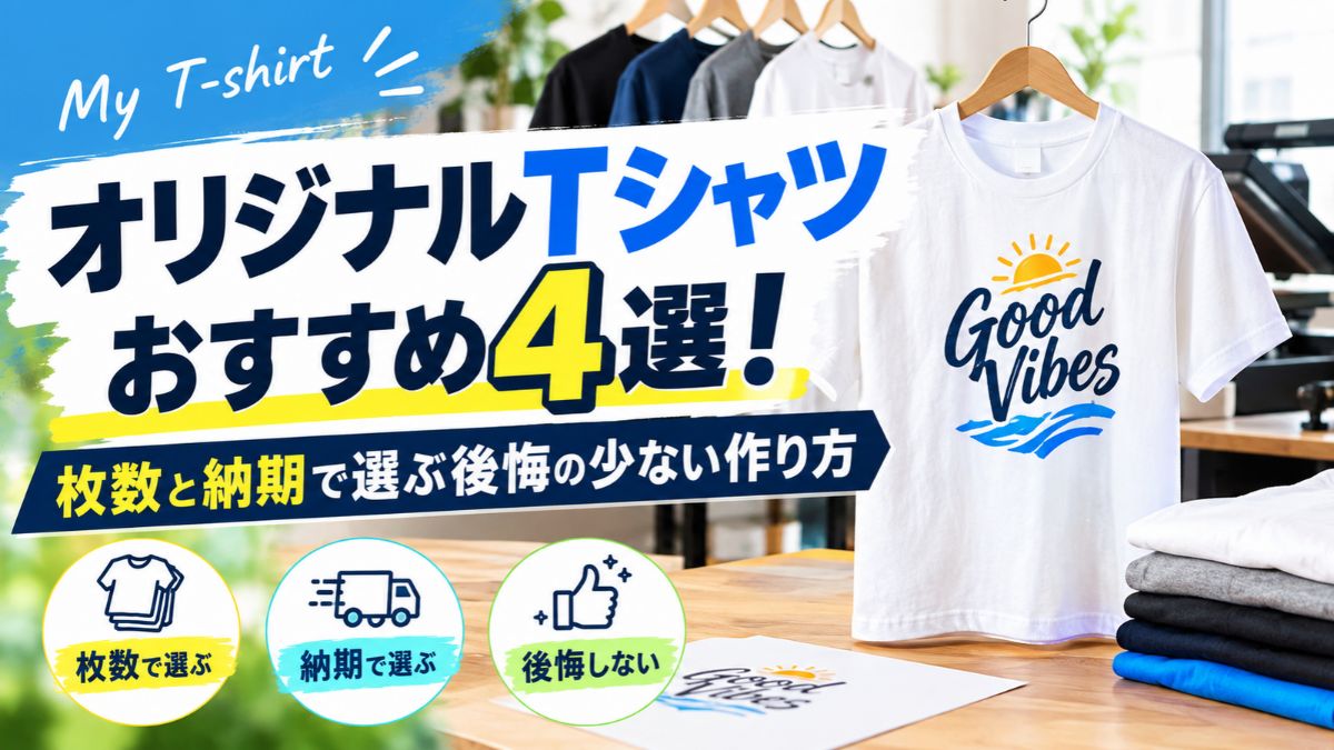 オリジナルTシャツおすすめ4選!枚数と納期で選ぶ後悔の少ない作り方
